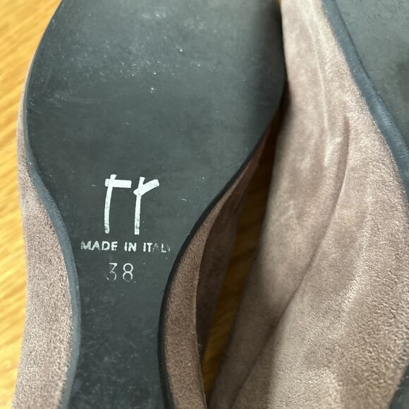 Thierry Rabotin Wedge Brown Leather Suede Round Toe Straps Shoes Size EU38/US7.5 - Picture 7 of 11